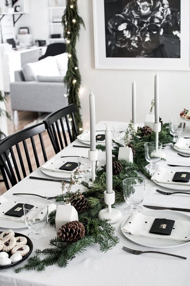 A Black & White Holiday Table with Style