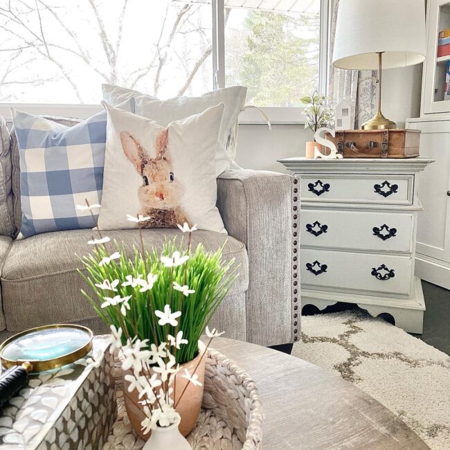 Charming Living Room Featuring Bunny Accent
