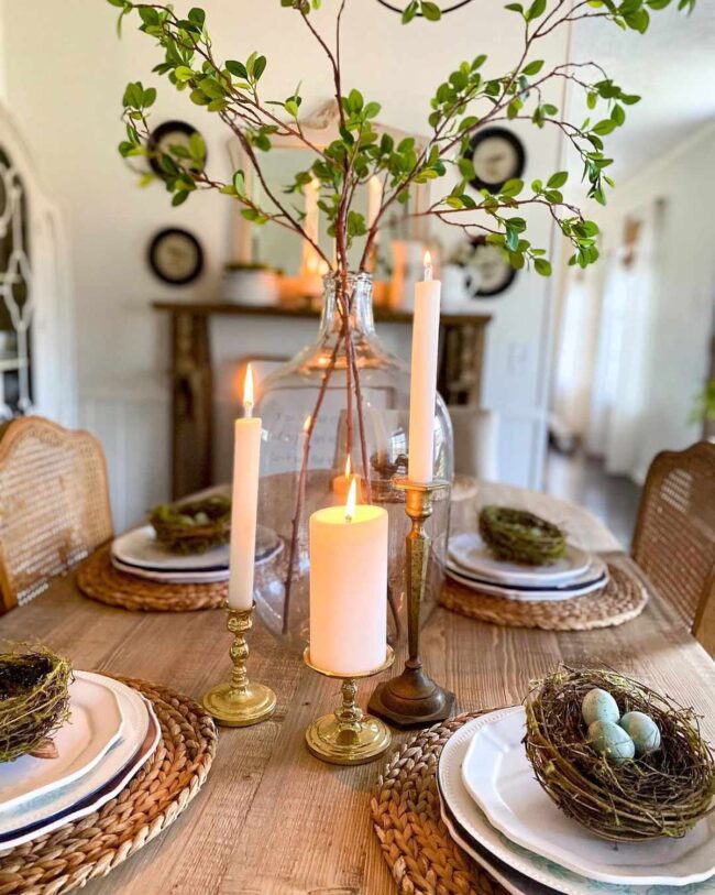 Nature-Inspired Candle Arrangement for Gatherings