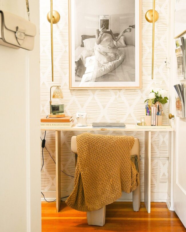 Chic Small Workspace with Personal Decor