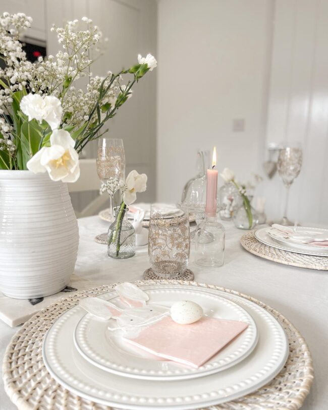 Soft Whites and Pastels with Gold Accents