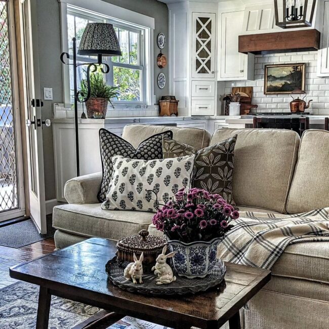 Charming Floral Accents in Living Room