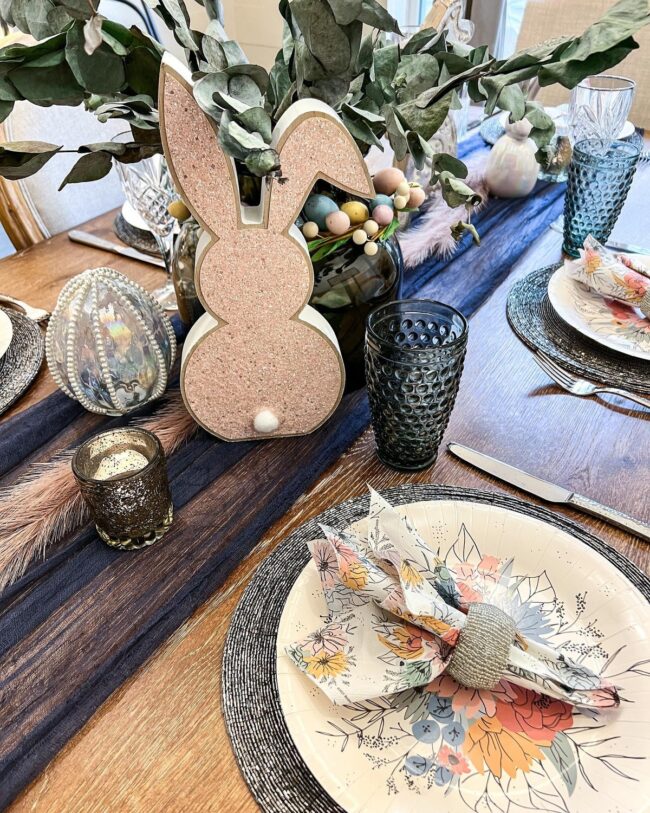 Charming Floral Bunny Centerpiece Design