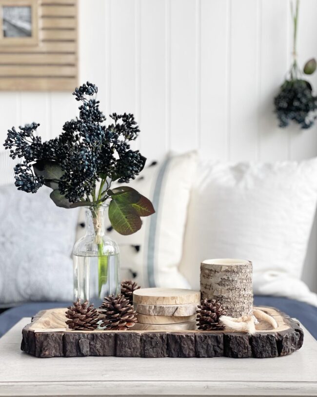 Winter Centerpiece with a Minimalist Touch