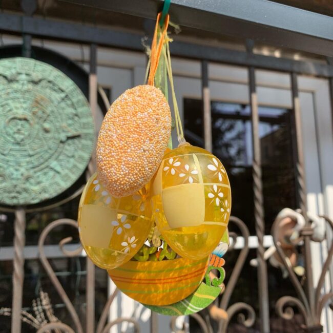Colorful Easter Egg Decorations Displayed