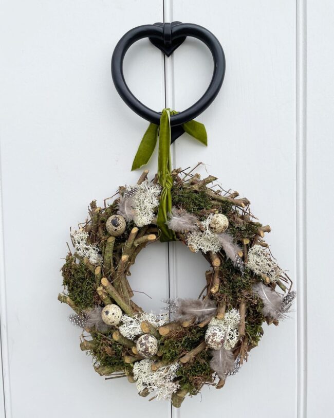 Nature-Inspired Wreath with Quail Eggs