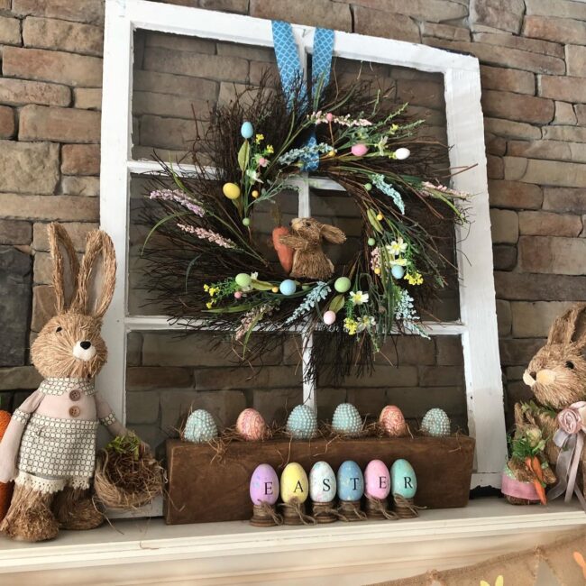 Colorful Easter Bunny and Egg Display