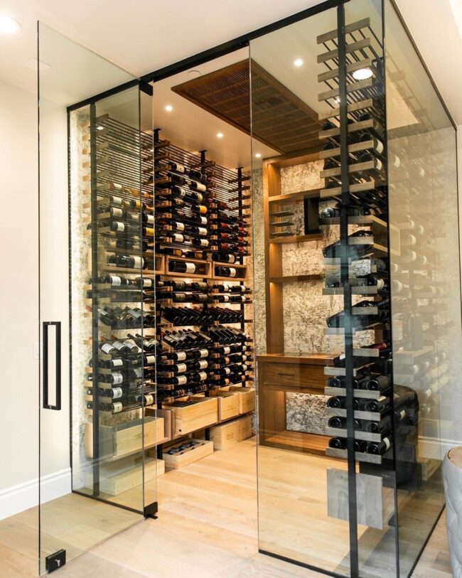 Stylish Glass Wine Room