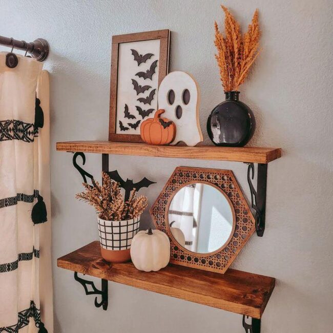 Playful Halloween Shelf Decor