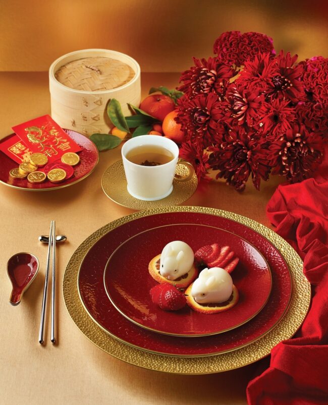 Rich Red and Gold Dining Experience