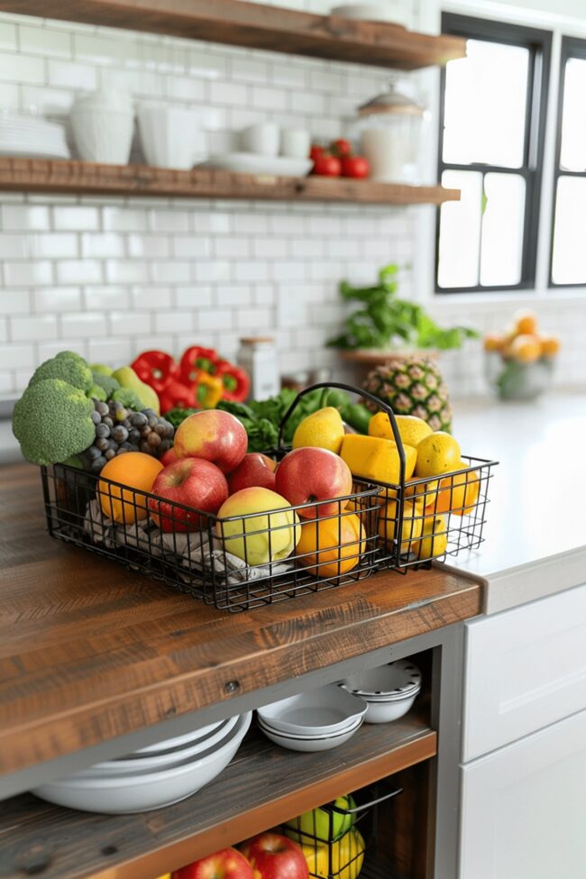 Rustic Wire Basket for Fresh Fruit