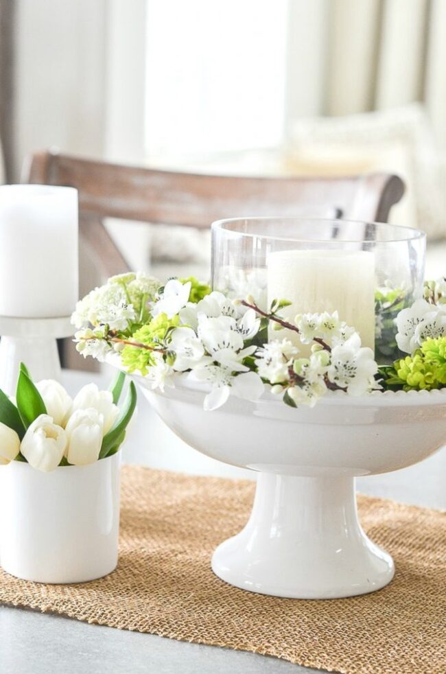 Stunning Floral Arrangement with Candle Display