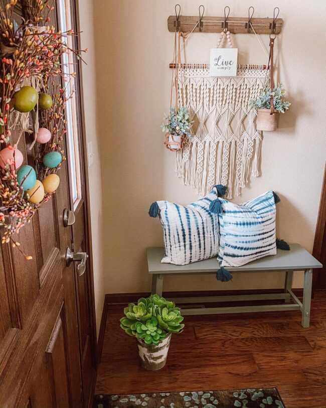 Bohemian Entryway Decor with Macrame Details