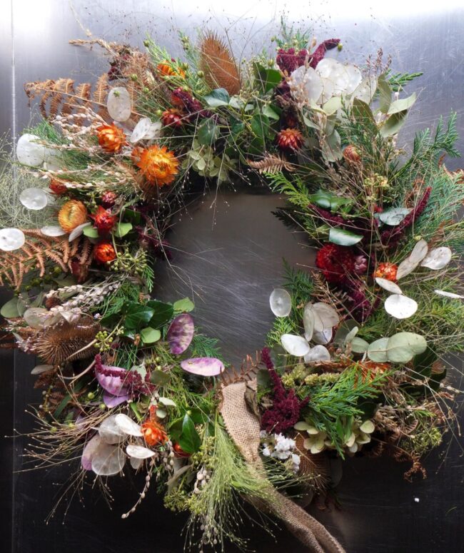 A Dried Floral Wreath with Wild Beauty