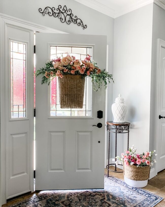 Charming Floral Door Basket Design