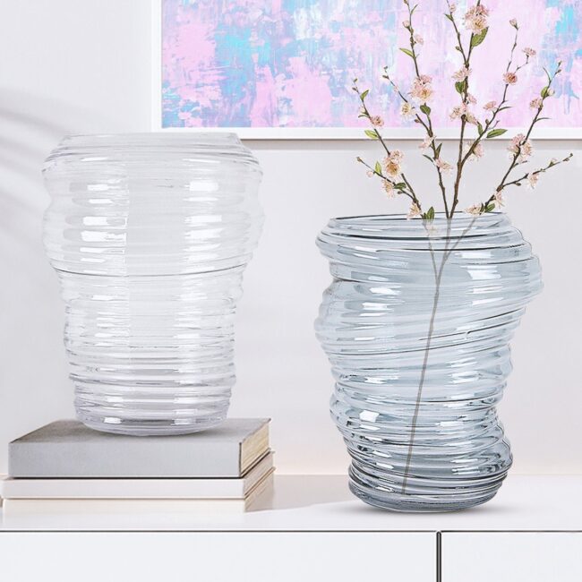 Twisted Glass Vase for a Modern Touch