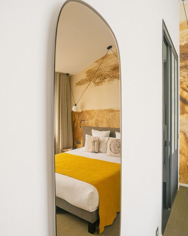 Bold Yellow Accents with Modern Lines