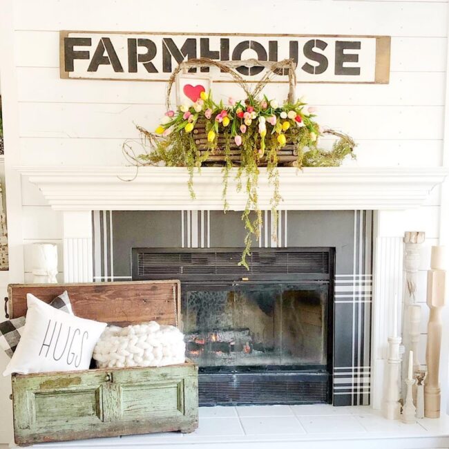 Tulip Basket with Rustic Farm Appeal