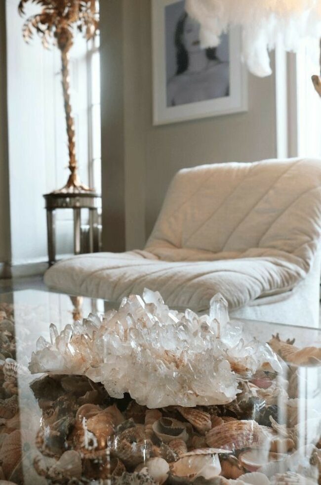 Clear Quartz Cluster Coffee Table