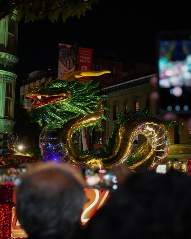 Radiant Green and Gold Dragon Display