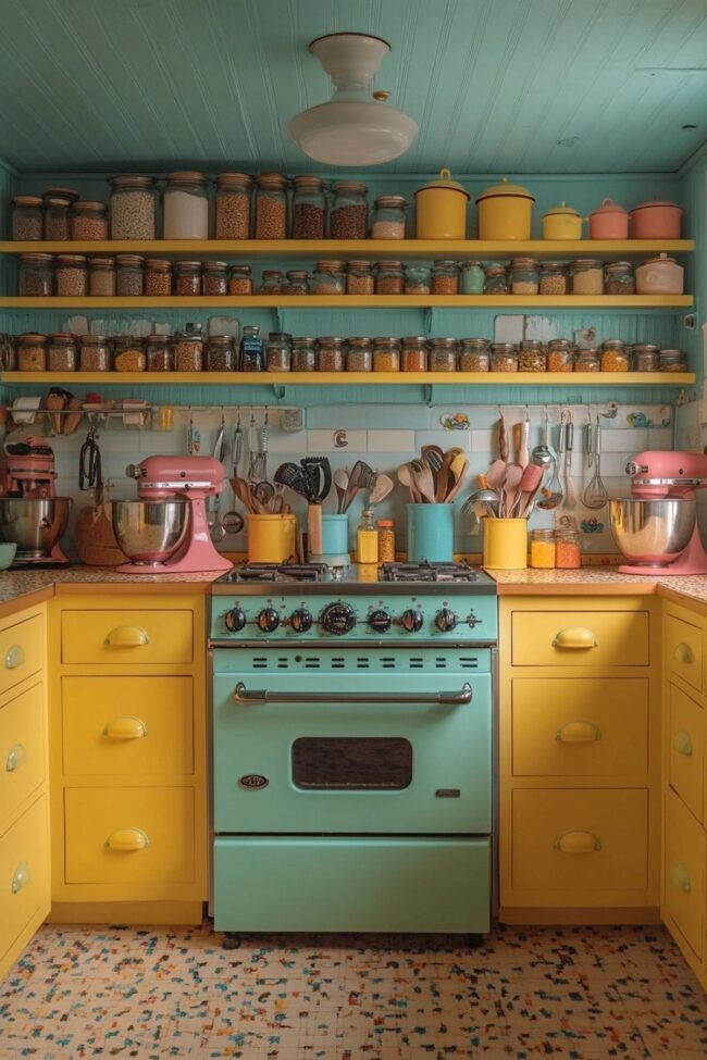 Brightly Colored Baking Space
