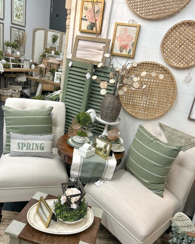 Charming Spring Nook Featuring Vintage Touches