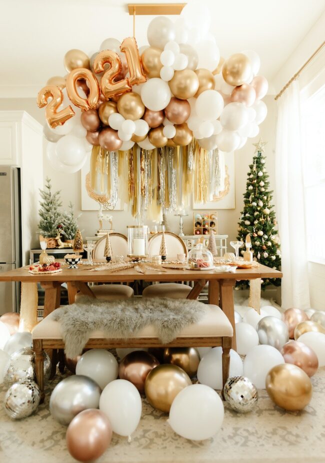 Inviting Dining Room with Balloon Accents