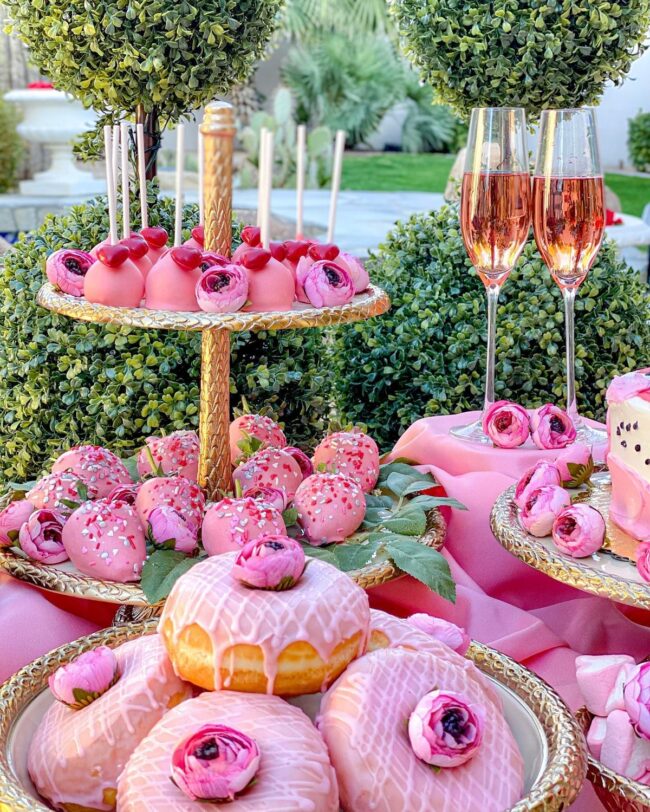 Charming Blush and Gold Treats Showcase