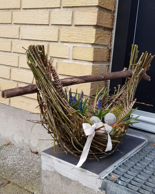 Charming Spring Basket with Natural Flowers