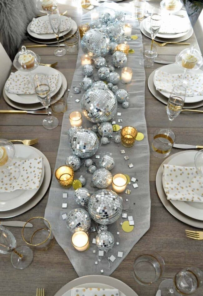 Glamorous Disco Ball-Inspired Table Decor