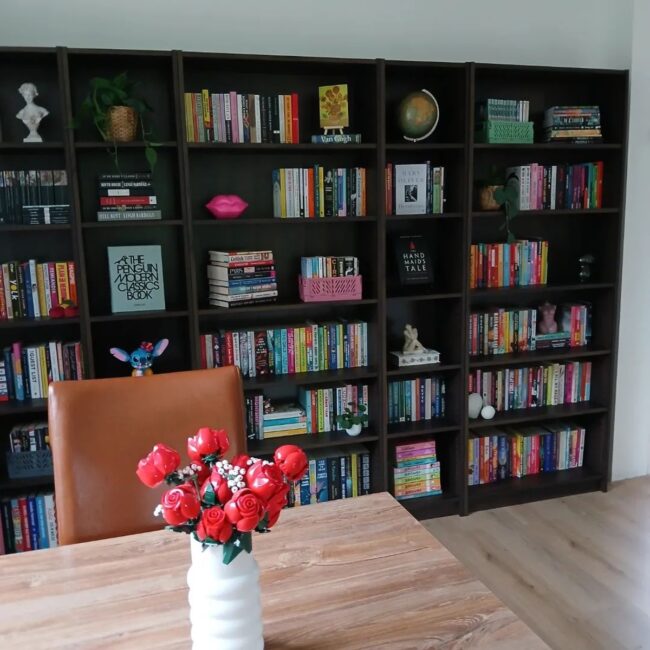 Modern Dark Wood Bookshelf