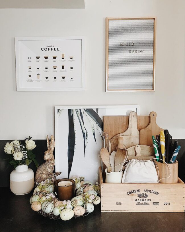 Charming Spring Coffee Station with Wreath