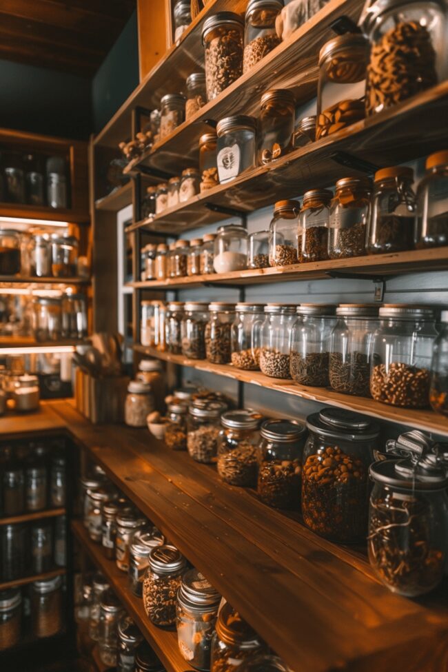 Practical Open Shelving with Mason Jars