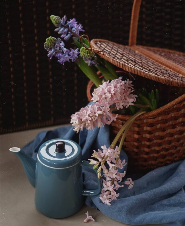 Charming Floral Tea Display with Hyacinths