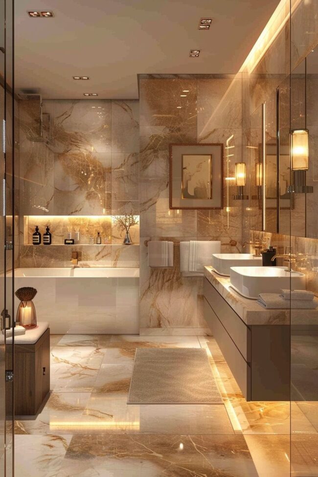 Compact Bathroom Featuring Lavish Details