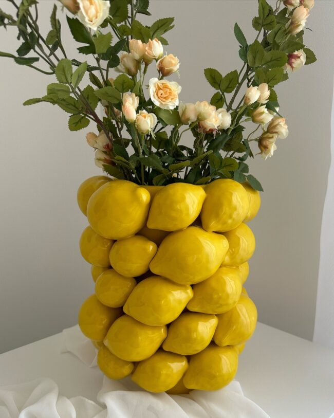 Bold Lemon Yellow Vase