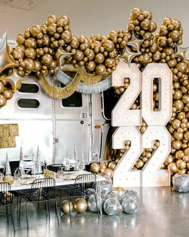 Shimmering Gold and Silver Disco Vibes