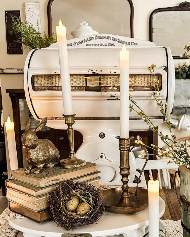 Vintage Scale and Brass Candle Ensemble