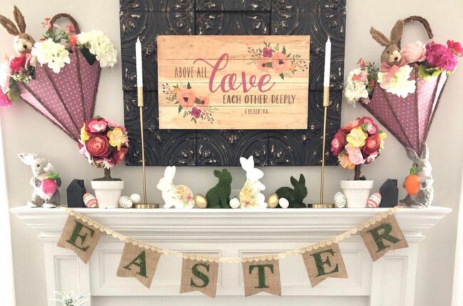 Festive Easter Decor for Your Mantel