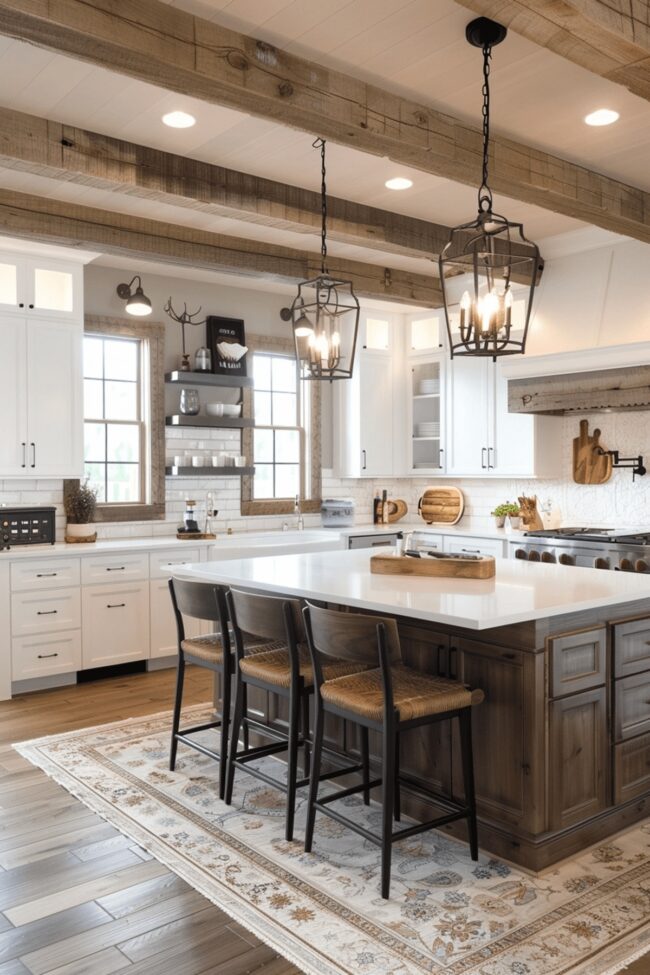 Inviting Kitchen: Rustic Rug Foundation