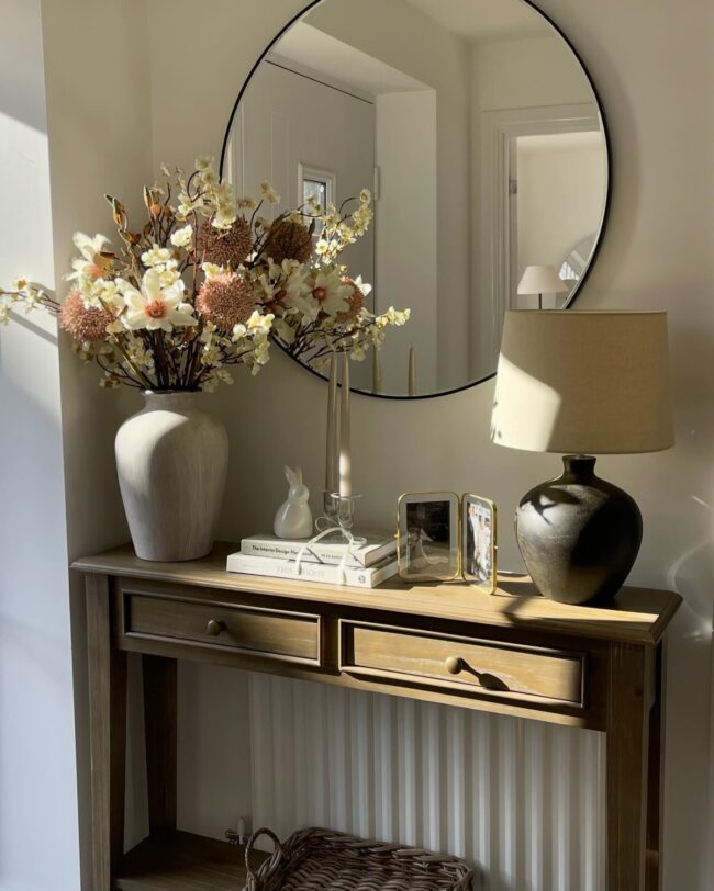 Inviting Entryway Featuring Floral Display