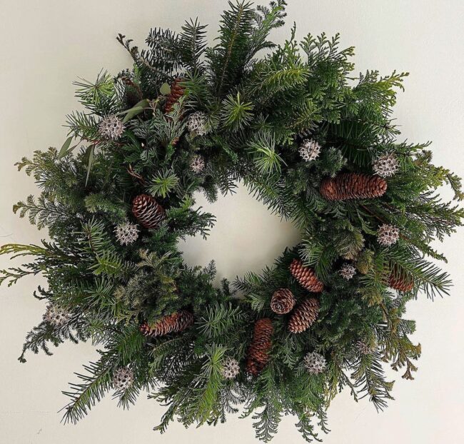 A Traditional Pinecone & Evergreen Wreath