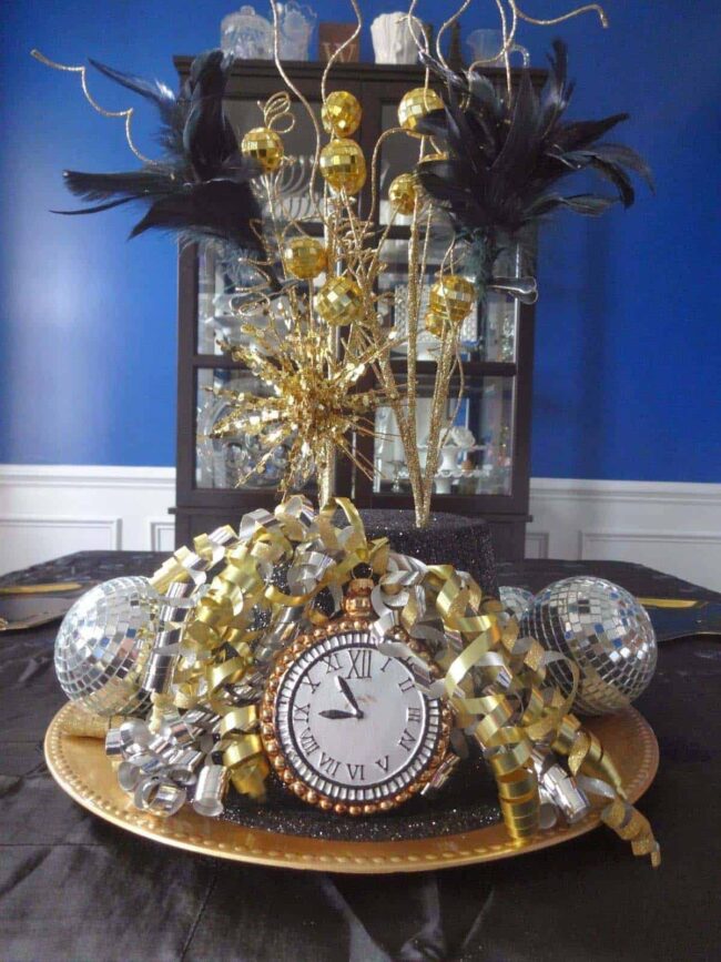 Countdown Clock Surrounded by Sparkling Lights