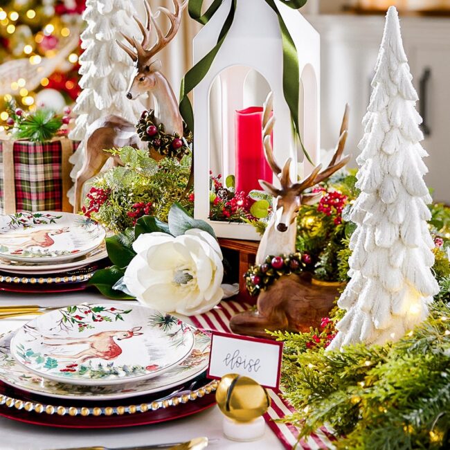 Whimsical Reindeer and Woodland-Themed Display