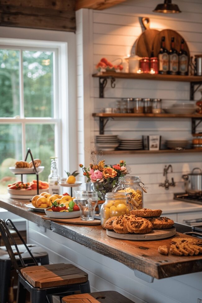 Charming Breakfast Bar with Farmhouse Flair