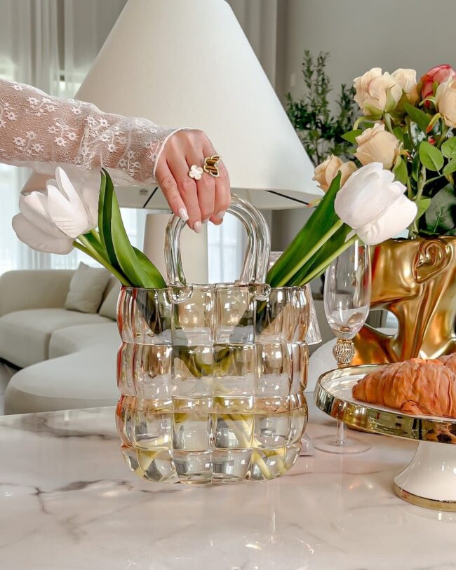 Contemporary Glass Bag Vase