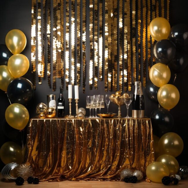 Striking Black and Gold Table Design