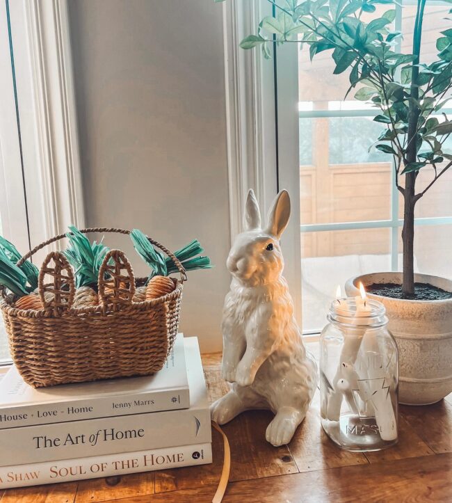 Charming Bunny Spring Decor with Basket