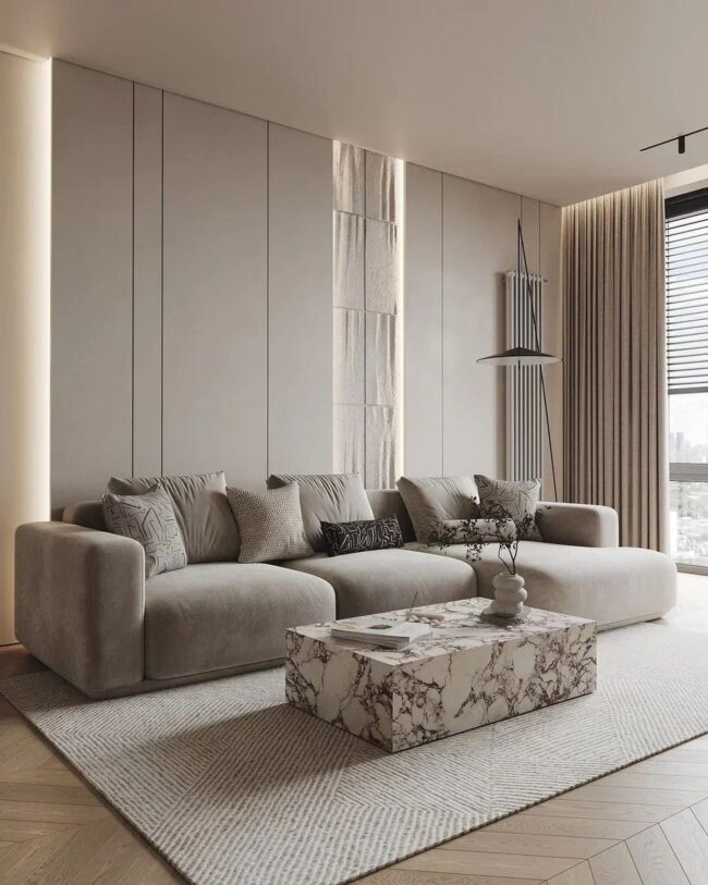 Luxurious Minimalism with Marble Touch