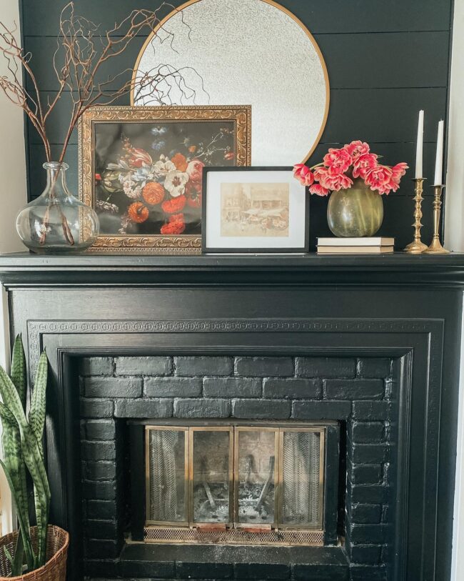 Striking Black Mantel for Dramatic Spaces
